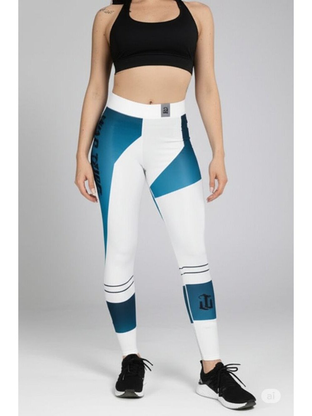 War Tribe Women’s Martial Arts Leggings – Gradient Blue & White, Size Small
